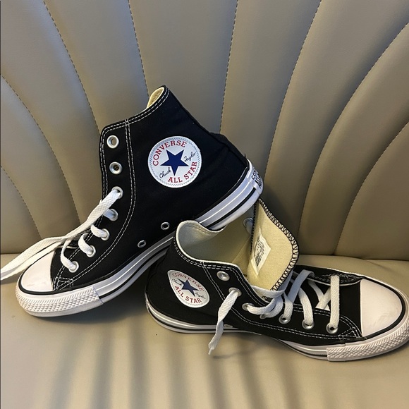 Converse Black and White High Tops - Picture 1 of 3